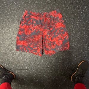 Lululemon Red and Gray Men's Shorts
